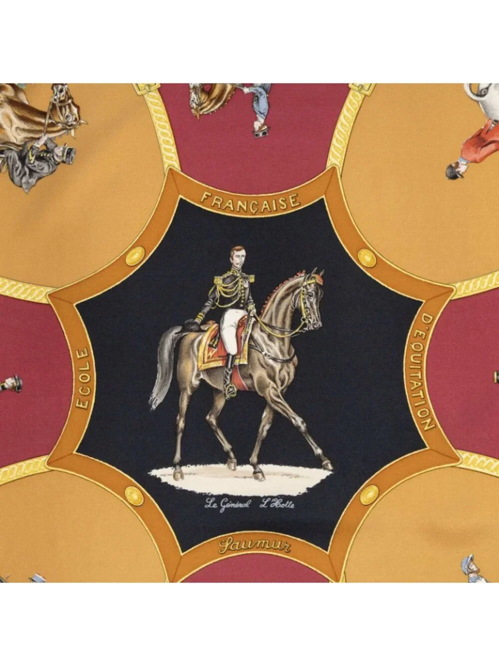 Hermes Scarf Black Burgundy Orange Silk